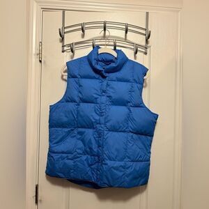 Lands’ End Down Puffer Vest blue Women's L outerwear outerwear cozy winter warm